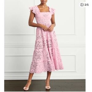 Hill House Blush Lace Midi Dress